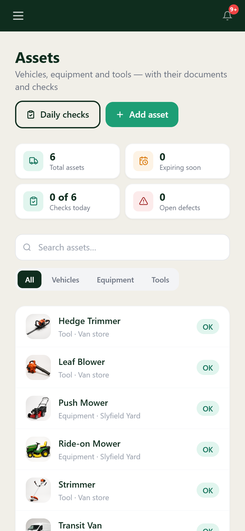 Asset management on your phone