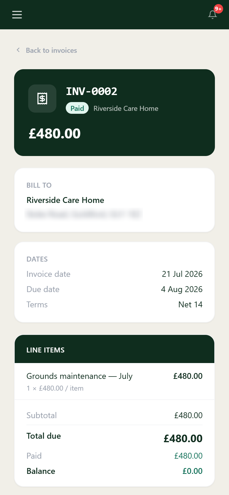 Invoices & payments on your phone
